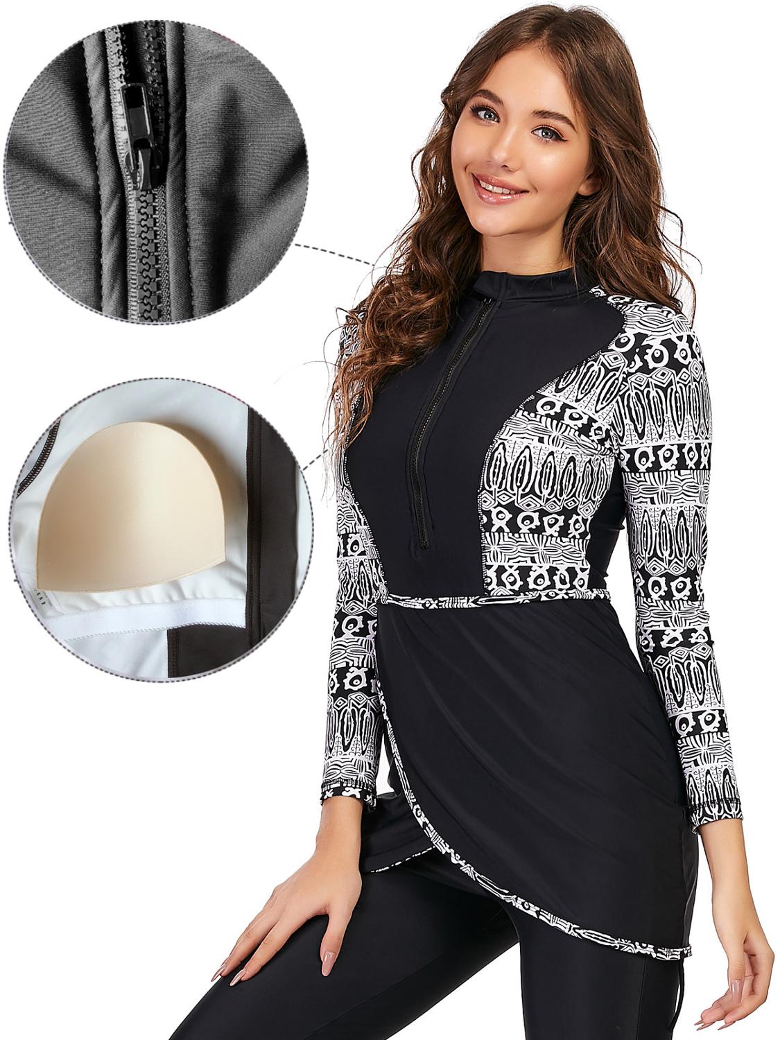 Muslim swimwear Women Middle East Islamic Traditional Hijab Full Cover Burkinis Red Swimsuit Bathing Suit For Lady 4XL