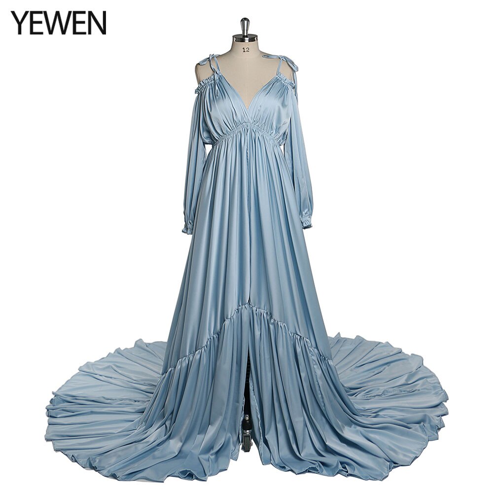 Sexy Shoulderless Evening Dress Long Pregnant Women Fancy Pregnancy Elegence Maxi Gown Photo Shoot Props YEWEN DY21721