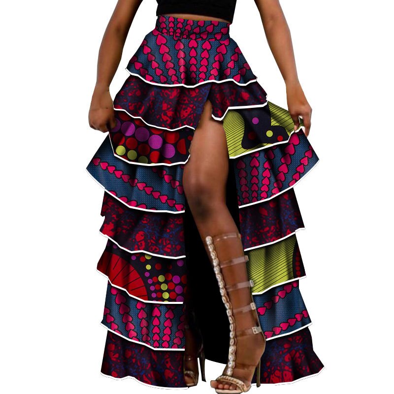 African Maxi skirt For Women Dashiki African High Waist Cupcake Skirt Bazin Riche African Skirt africaine pour les femmes
