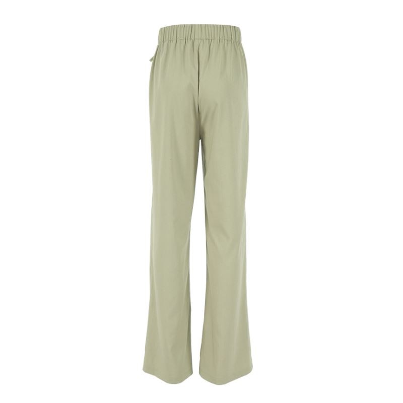 EleeMee Women Pants Wide Leg Pants Cross Strap High Waist Casual Straight Ultra Long Trousers Female Fashion Pants Size S-L