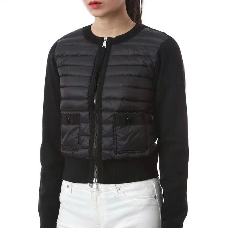 High Quality Spring Autumn Women Long Sleeve Short Thin Duck Down Jacket Casual Sweater Patchwork Light Down Coat