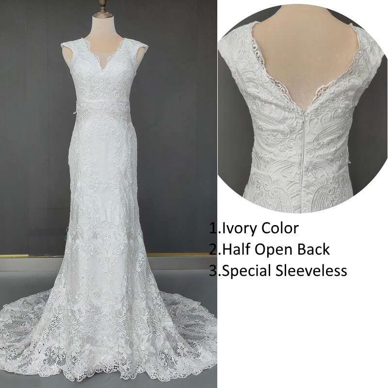 794#Deep V-Neck Sexy Backless Cap Sleeve Lace Sheath Boho Bohemian Wedding Bride Dress REAL PHOTO FACTORY PRICE CUSTOM MADE