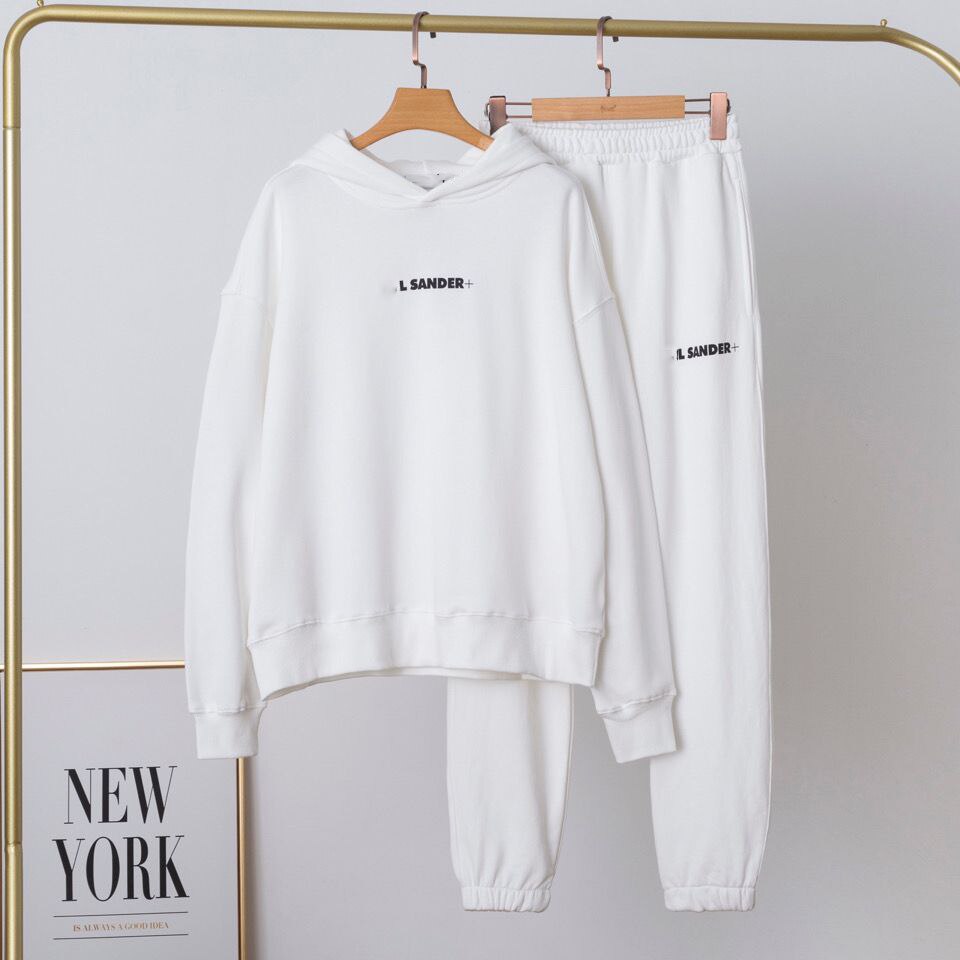 GIGIYW European Cotton Terry Fabric Sweat Suits Women Matching Sets For Two 2 Piece Lounge Tracksuit Hoodie Jogger Sweatpants