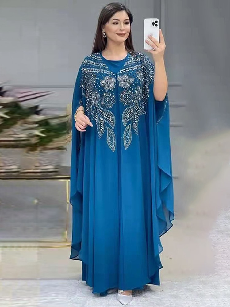 Abayas For Women Dubai Luxury 2022 Chiffon Boubou Muslim Fashion Dress Caftan Marocain Wedding Party Occasions Djellaba Femme