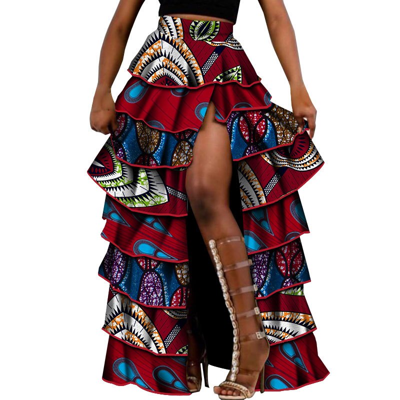 African Maxi skirt For Women Dashiki African High Waist Cupcake Skirt Bazin Riche African Skirt africaine pour les femmes