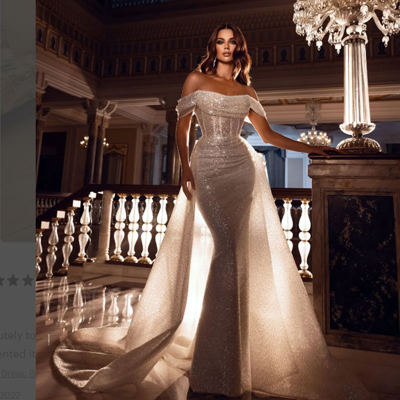 Modern Sexy Mermaid Wedding Dress Glitter Tulle Elegant Sleeveless For Women Bridal Gowns Backless Vestido De Noiva Custom Made