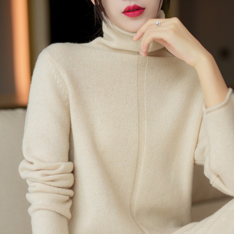 2022 new high-fashion high-neck cashmere dress dress skirt