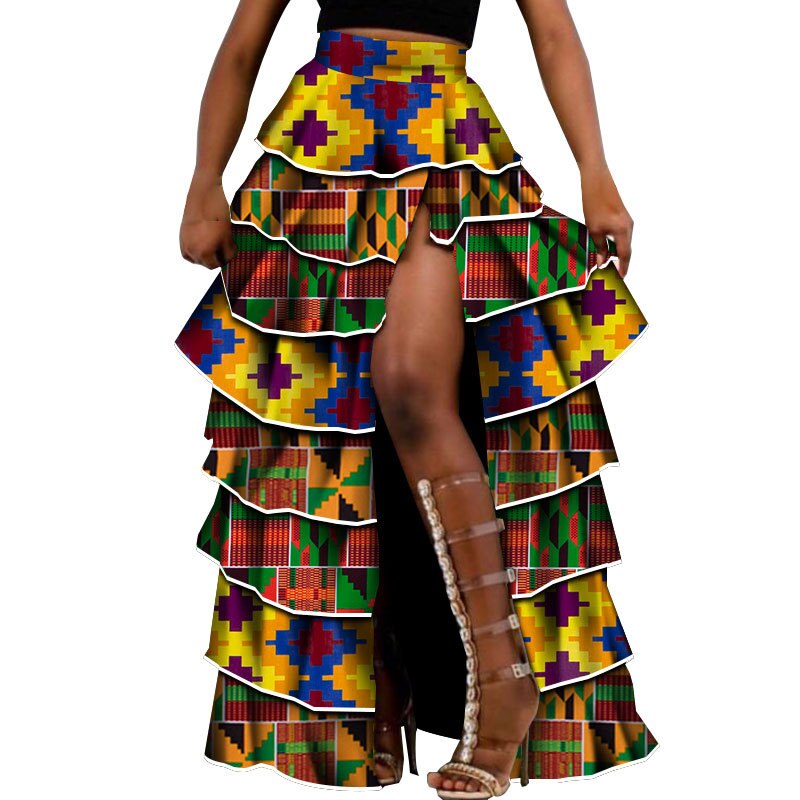 African Maxi skirt For Women Dashiki African High Waist Cupcake Skirt Bazin Riche African Skirt africaine pour les femmes