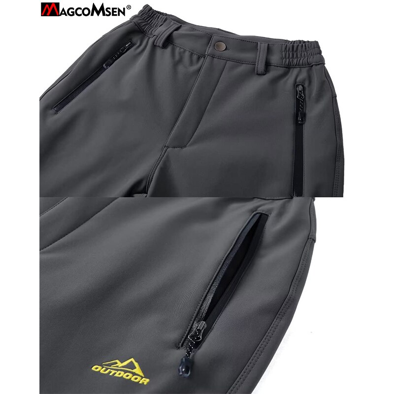 MAGCOMSEN Women's Winter Fleece Pants Waterproof Trekking Camping Skiing Soft Shell Pants Outdoor Windproof Thick Warm Trousers