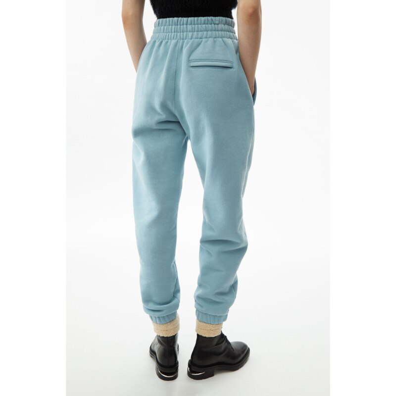 GIGIYW Wang 2022 Autumn And Winter New Plush Flocked Letter Legged Pants Female Couple High Waist Leisure Pants