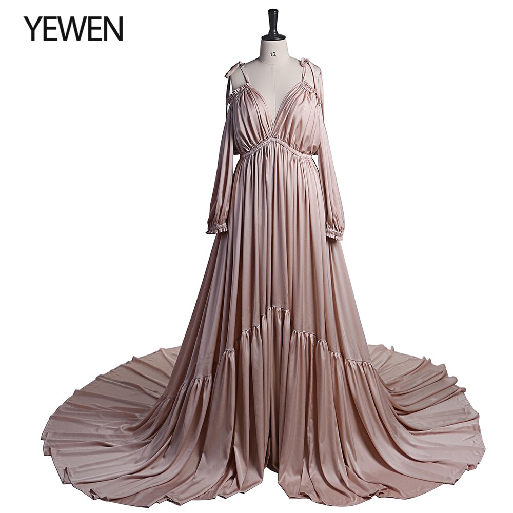 Sexy Shoulderless Evening Dress Long Pregnant Women Fancy Pregnancy Elegence Maxi Gown Photo Shoot Props YEWEN DY21721