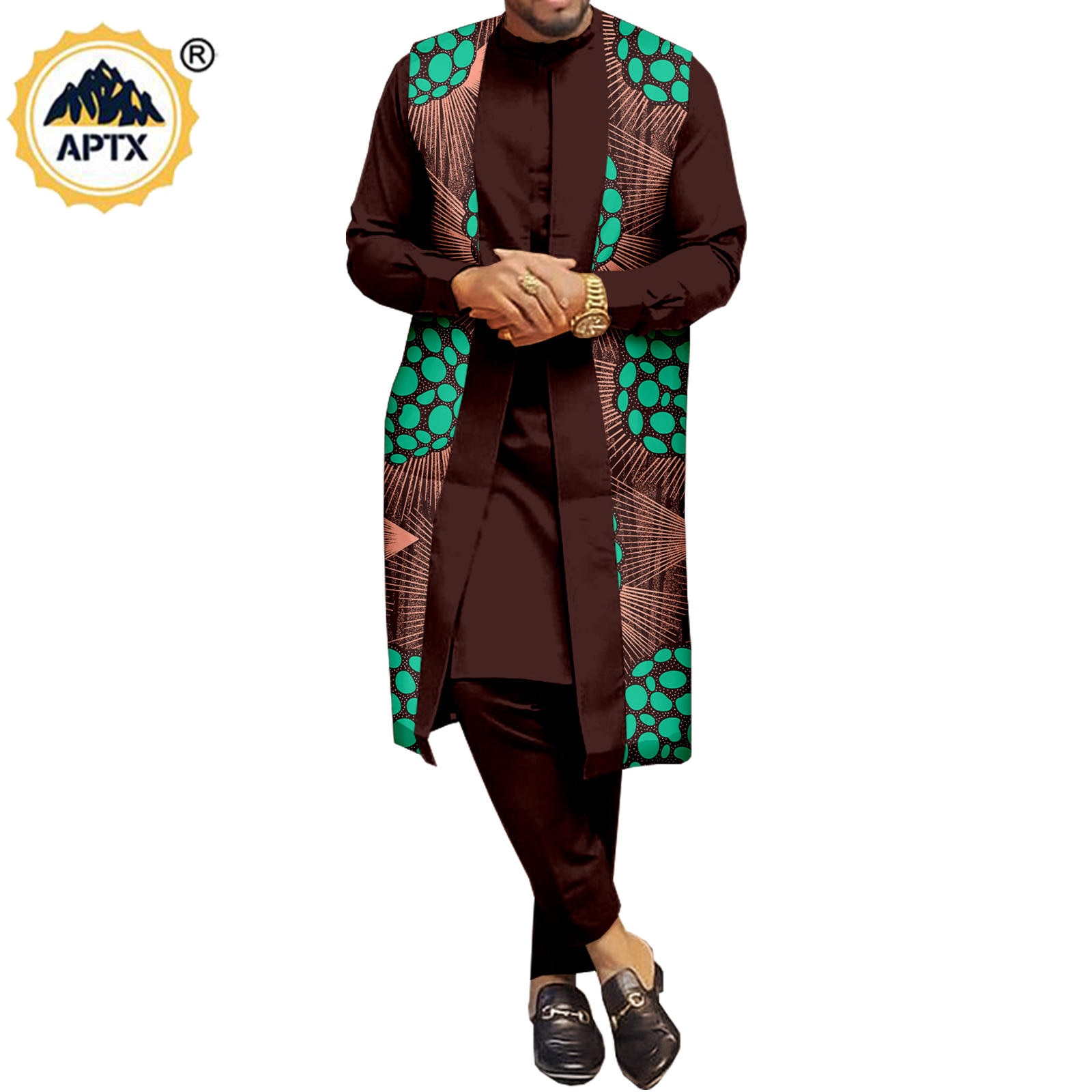 African Couple Clothes Women Print  V-neck Top and Lace Skirts Match Men Outfits Dashiki Long Vest Shirt and Pants Sets Y22C041