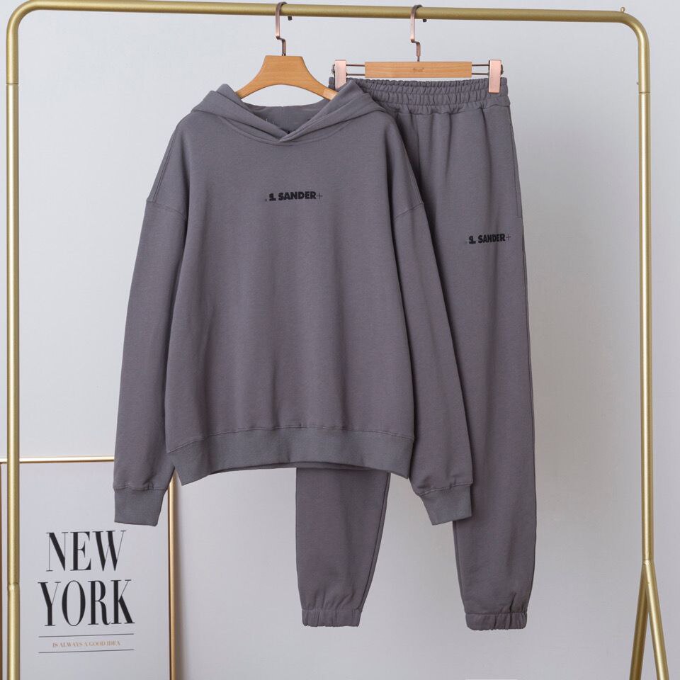 GIGIYW European Cotton Terry Fabric Sweat Suits Women Matching Sets For Two 2 Piece Lounge Tracksuit Hoodie Jogger Sweatpants