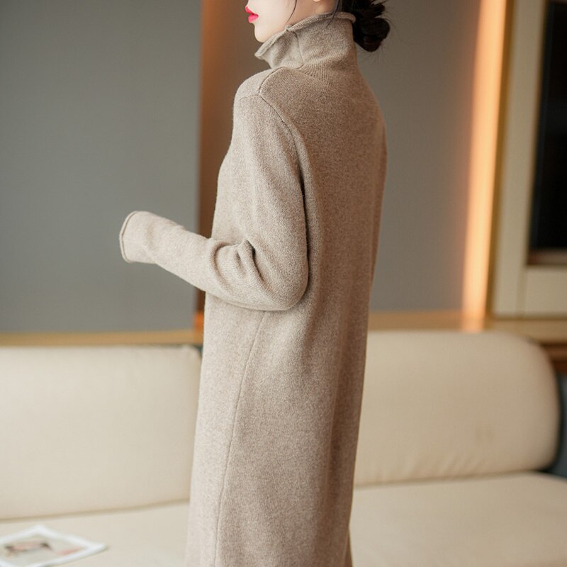 2022 new high-fashion high-neck cashmere dress dress skirt