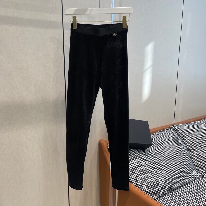 11.2 MadgeDutti Autumn Winter New Velvet Pencil Pants Leggings Elastic Waist Fleece Keep Warm Slim Leggings Women