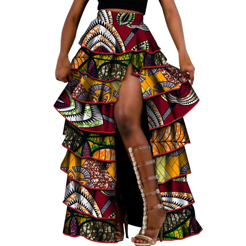 African Maxi skirt For Women Dashiki African High Waist Cupcake Skirt Bazin Riche African Skirt africaine pour les femmes