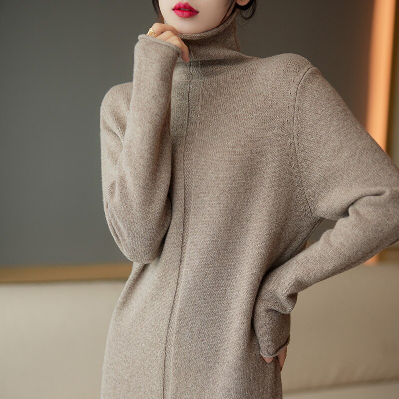 2022 new high-fashion high-neck cashmere dress dress skirt