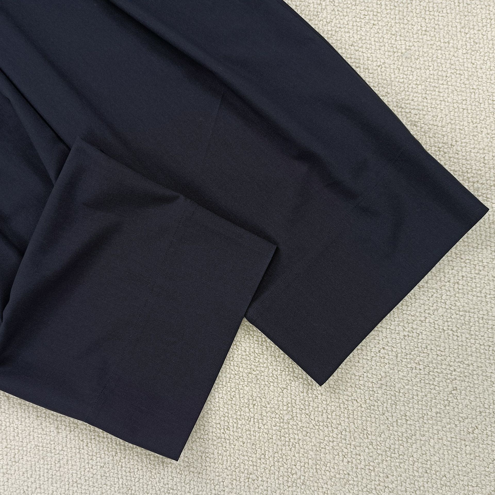 2022 Autumn New Women Pants Wool Blend Twill Drape High Waist Commuter Slim Wide Leg Trousers