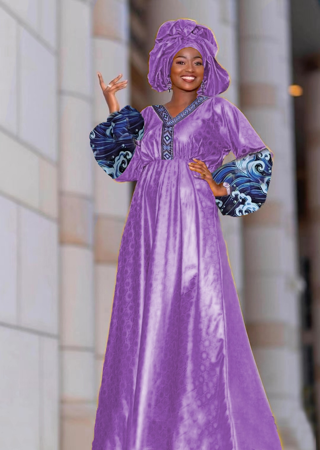 Printed Bazin Riche Long Dresses Maternity Dress Long Dress Wedding Party Clothing For African Elegant Women Basin Dashiki Robe