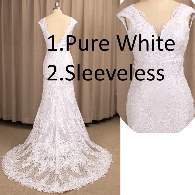 794#Deep V-Neck Sexy Backless Cap Sleeve Lace Sheath Boho Bohemian Wedding Bride Dress REAL PHOTO FACTORY PRICE CUSTOM MADE