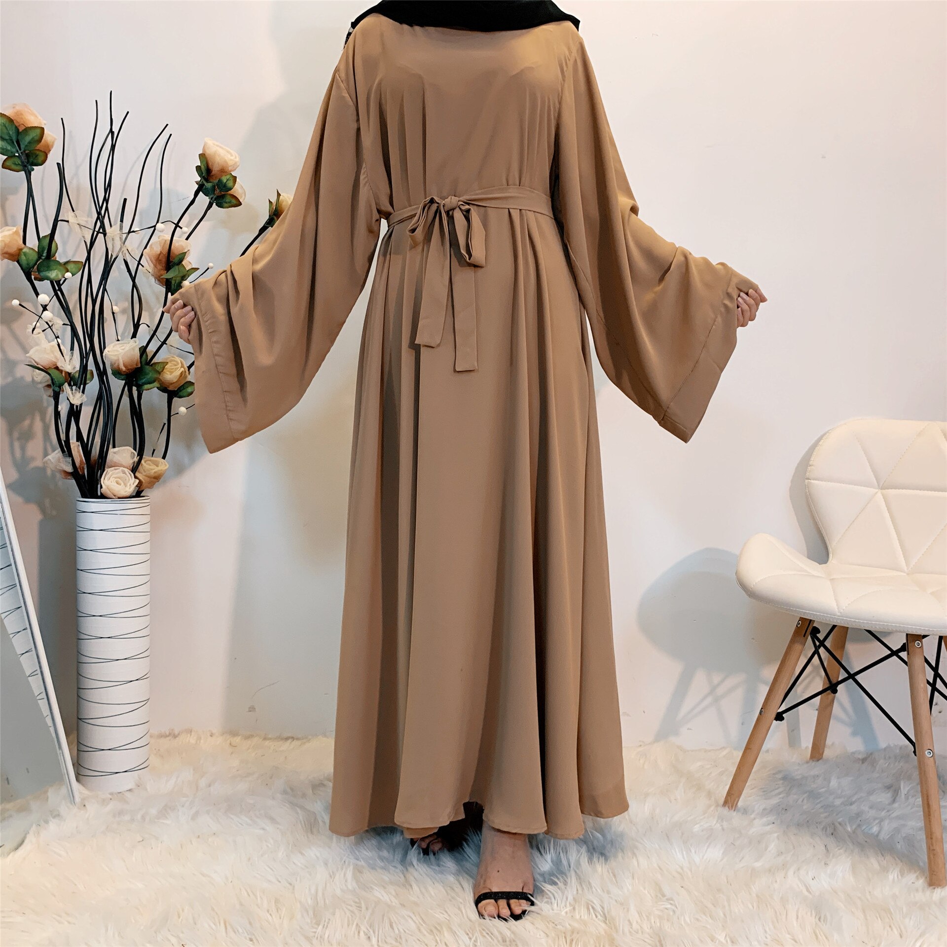 Muslim Fashion Hijab Dubai Abaya Long Dresses Women With Sashes Islam Clothing Abaya African Dresses For Women Musulman Djellaba