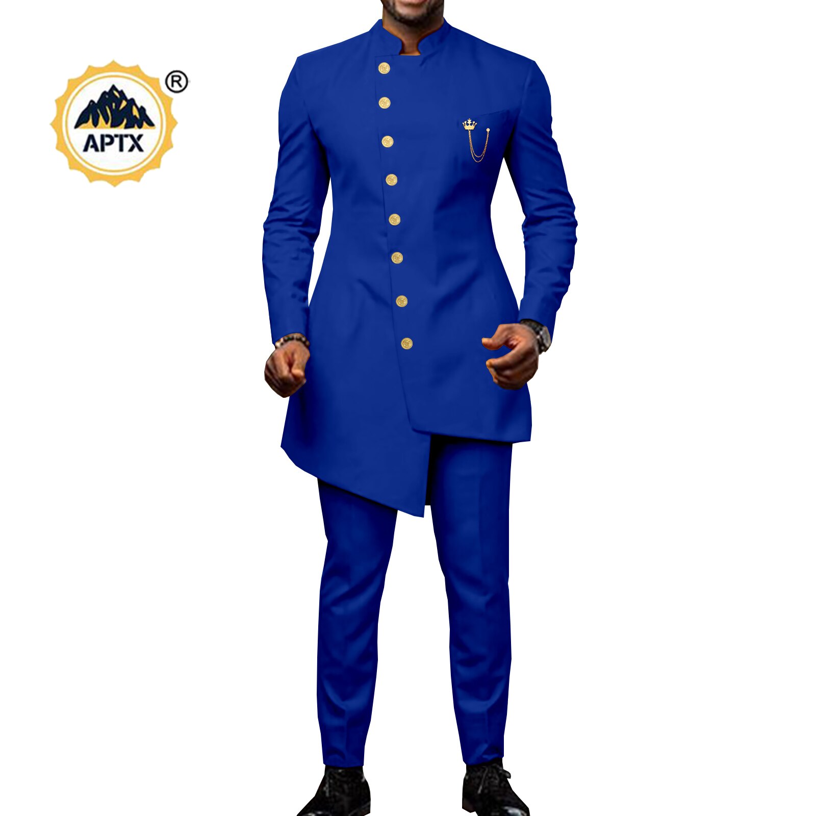 African Couples Clothes Bazin Riche African Dresses for Women Match Men Outfits Chain Top &Pants Sets Dashiki Vestidos Y22C020