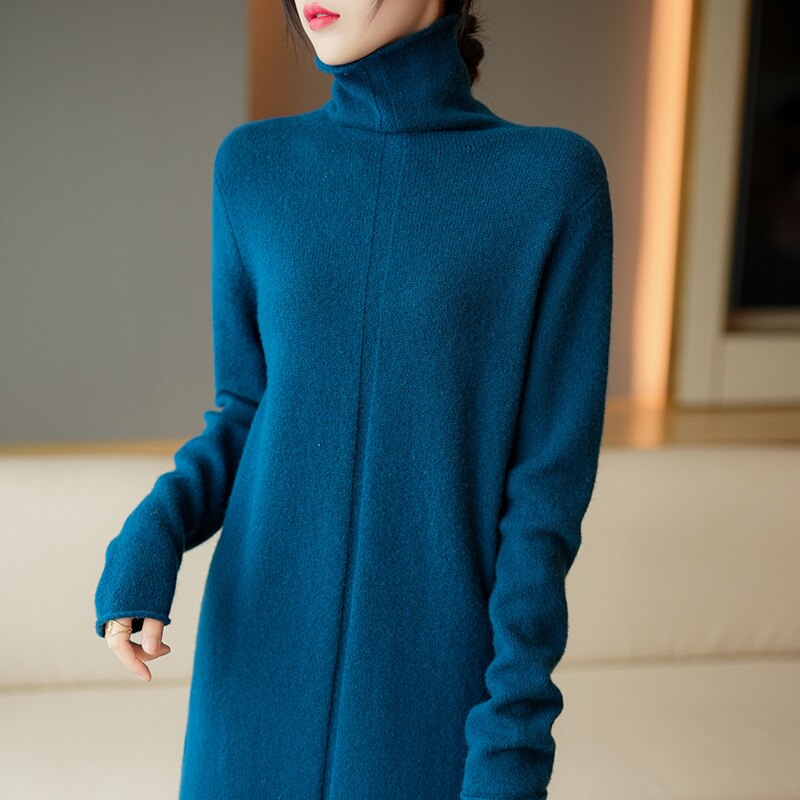 2022 new high-fashion high-neck cashmere dress dress skirt