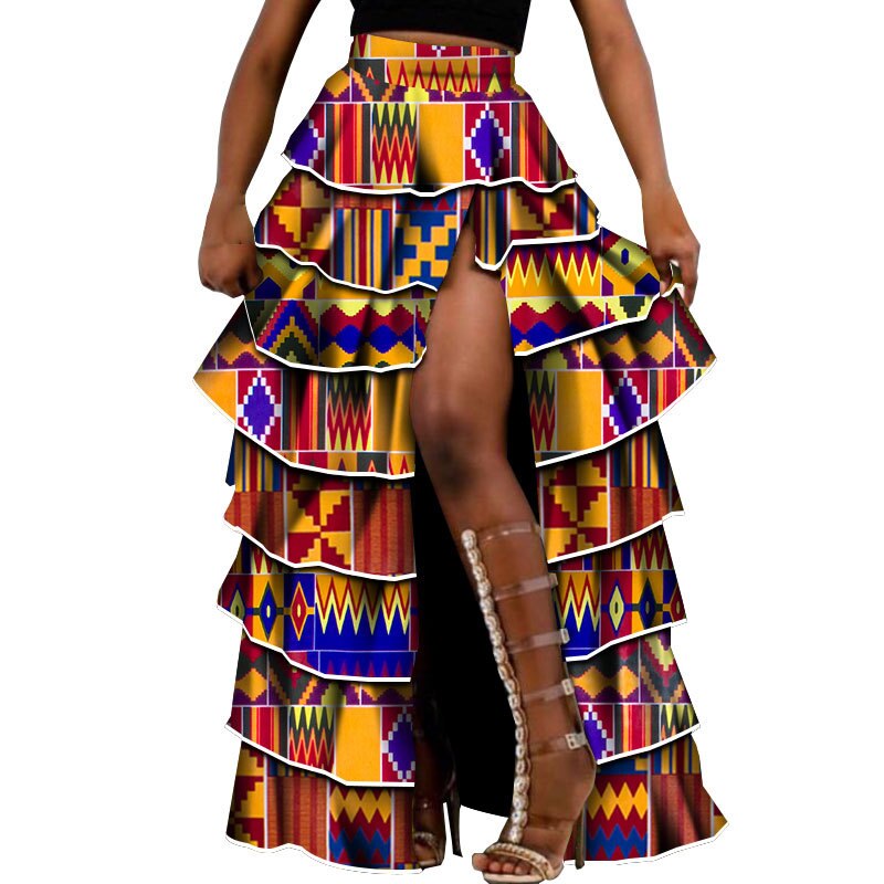 African Maxi skirt For Women Dashiki African High Waist Cupcake Skirt Bazin Riche African Skirt africaine pour les femmes