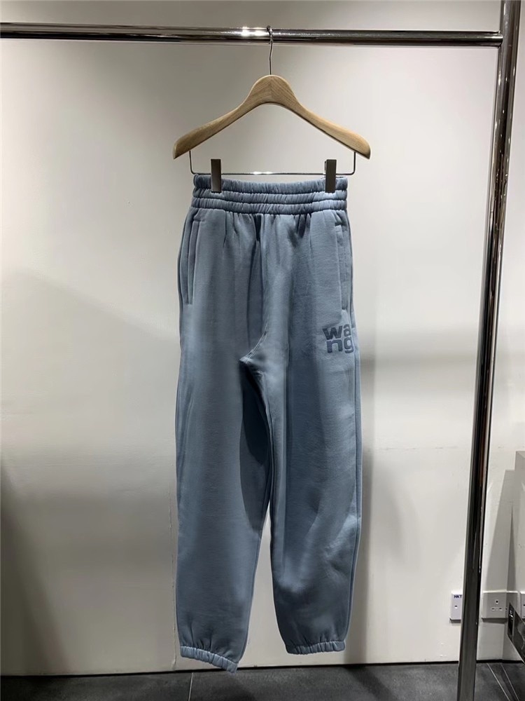 GIGIYW Wang 2022 Autumn And Winter New Plush Flocked Letter Legged Pants Female Couple High Waist Leisure Pants