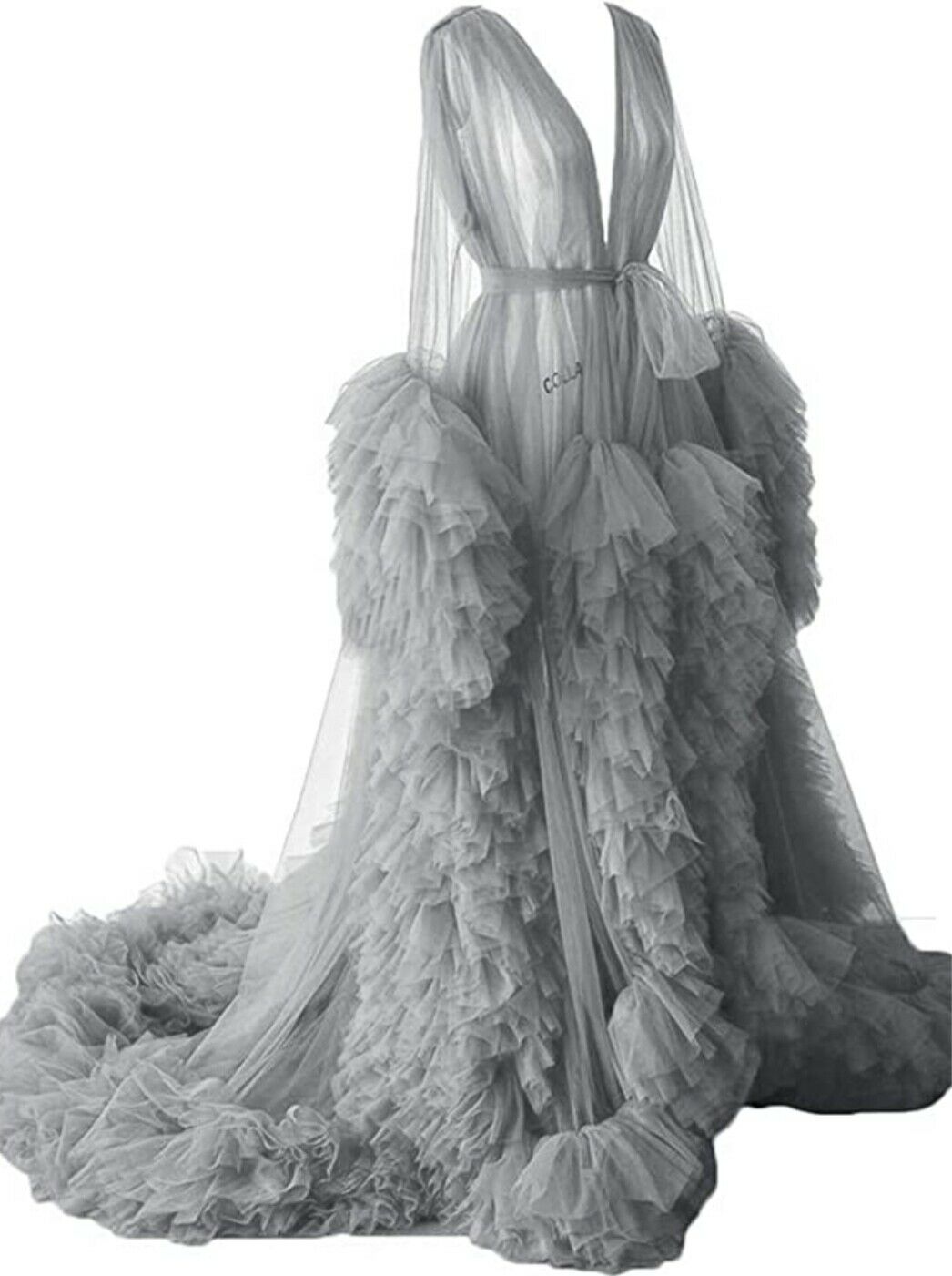 Maternity Robes Women Long Tulle Bathrobe Dresses Photo Shoot Birthday Sexy Bridal Fluffy Party Sleepwear Custom Made Gown 2021