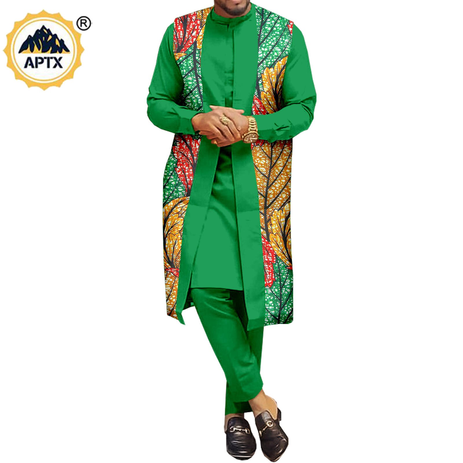 African Couple Clothes Women Print  V-neck Top and Lace Skirts Match Men Outfits Dashiki Long Vest Shirt and Pants Sets Y22C041