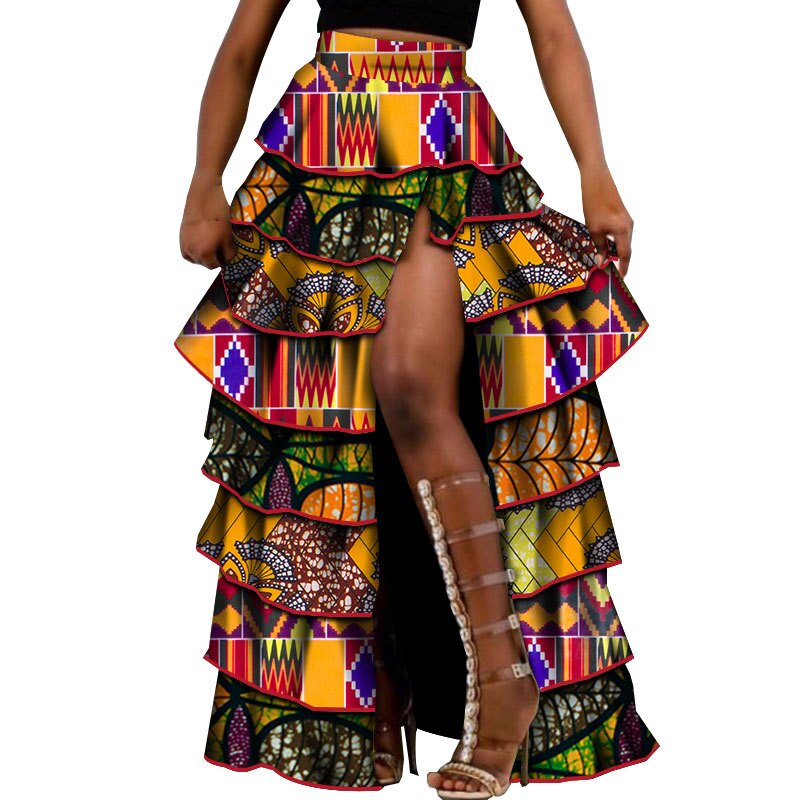 African Maxi skirt For Women Dashiki African High Waist Cupcake Skirt Bazin Riche African Skirt africaine pour les femmes