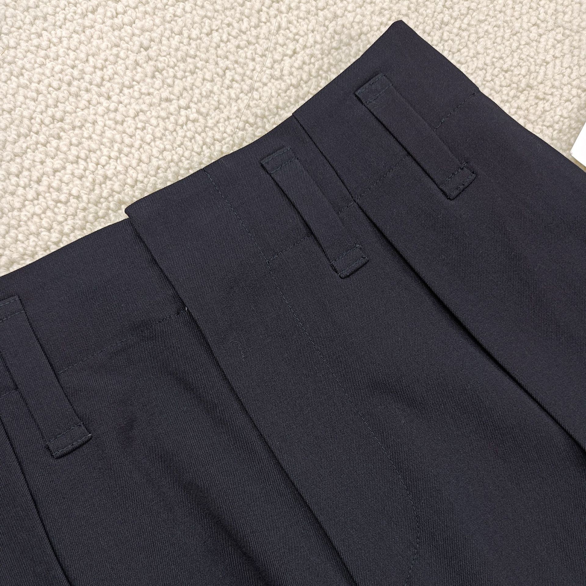 2022 Autumn New Women Pants Wool Blend Twill Drape High Waist Commuter Slim Wide Leg Trousers