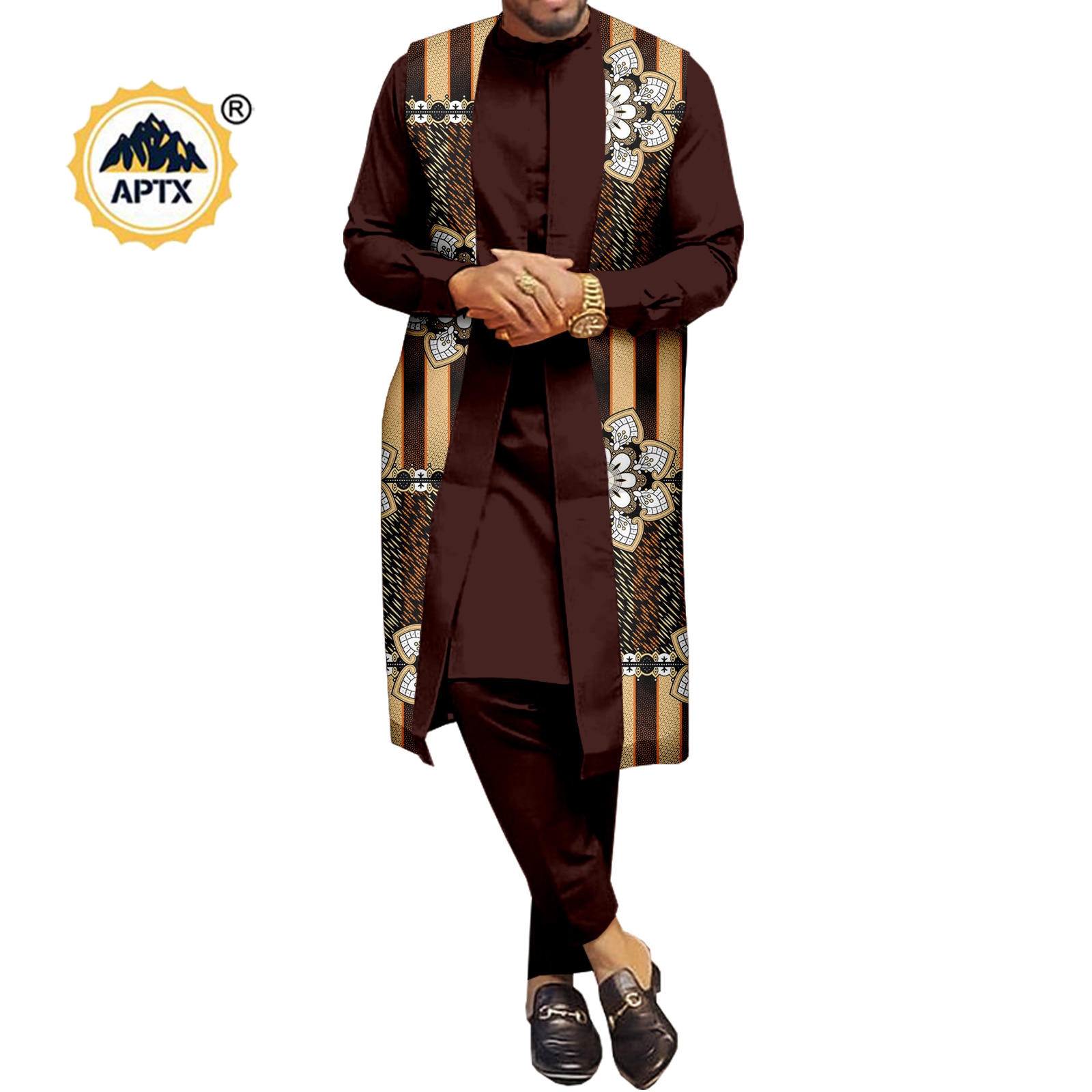 African Couple Clothes Women Print  V-neck Top and Lace Skirts Match Men Outfits Dashiki Long Vest Shirt and Pants Sets Y22C041