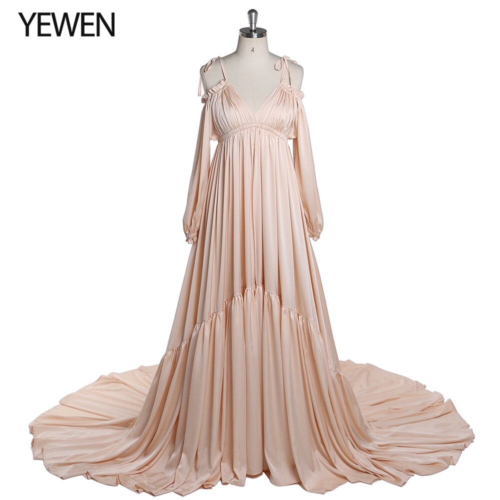 Sexy Shoulderless Evening Dress Long Pregnant Women Fancy Pregnancy Elegence Maxi Gown Photo Shoot Props YEWEN DY21721