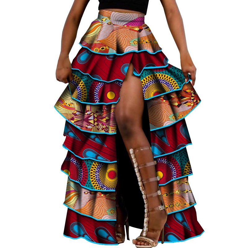 African Maxi skirt For Women Dashiki African High Waist Cupcake Skirt Bazin Riche African Skirt africaine pour les femmes