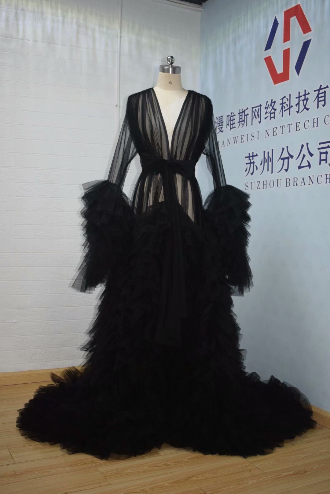 Real Images Maternity Robes Wedding Shawl Pregnant Women Sexy Tulle Bathrobe Dresses Photo Shoot Party Fluffy Baby Shower Gowns