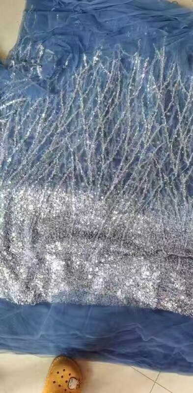 14419#Sky Blue Off Shoulder Mermaid Sequined Evening Prom Dress for Women Sexy Sweetheart High Slit Party Gown Sweep Train فستا