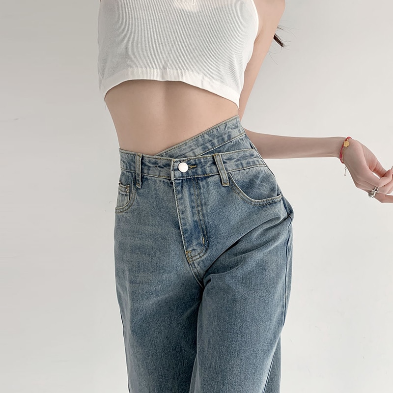 Circyy Jeans Women Pants Denim Wide Leg Irregular High Waisted Fashion Mop Pants Korean Chic Trousers Y2k 2022 Streetwear Loose