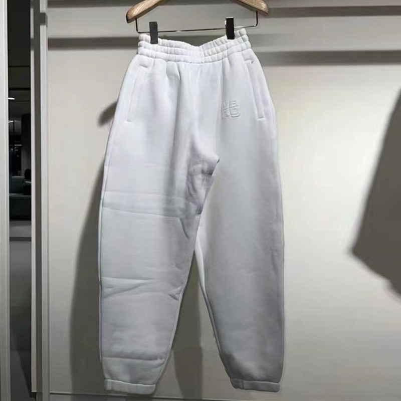 GIGIYW Wang 2022 Autumn And Winter New Plush Flocked Letter Legged Pants Female Couple High Waist Leisure Pants