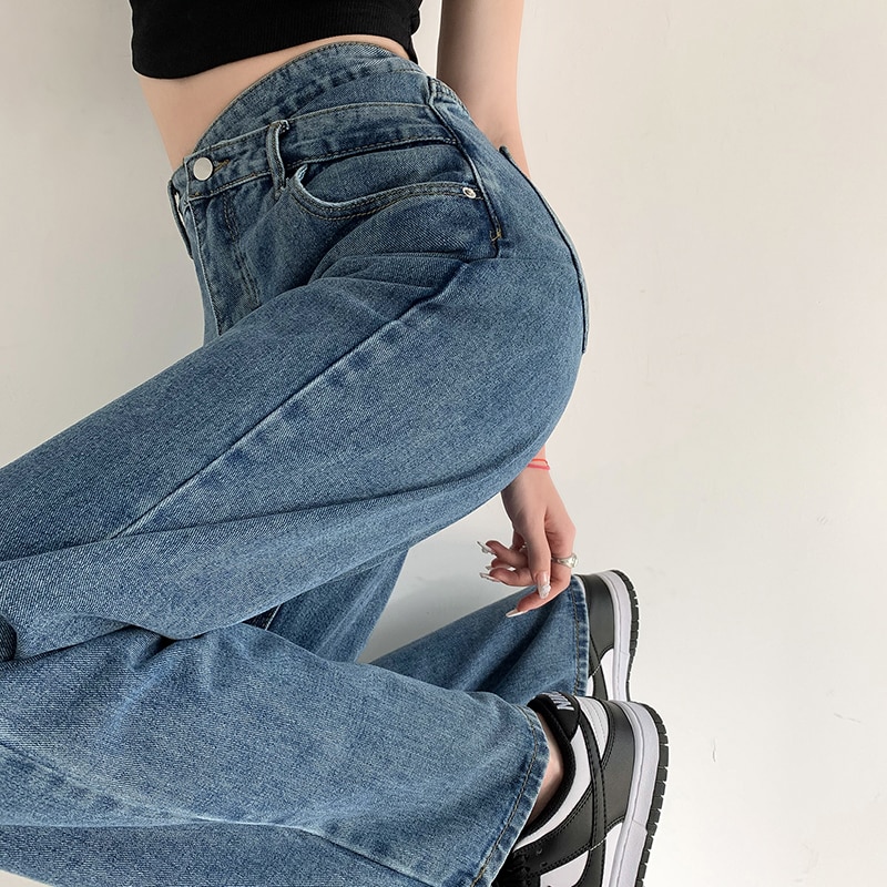 Circyy Jeans Women Pants Denim Wide Leg Irregular High Waisted Fashion Mop Pants Korean Chic Trousers Y2k 2022 Streetwear Loose