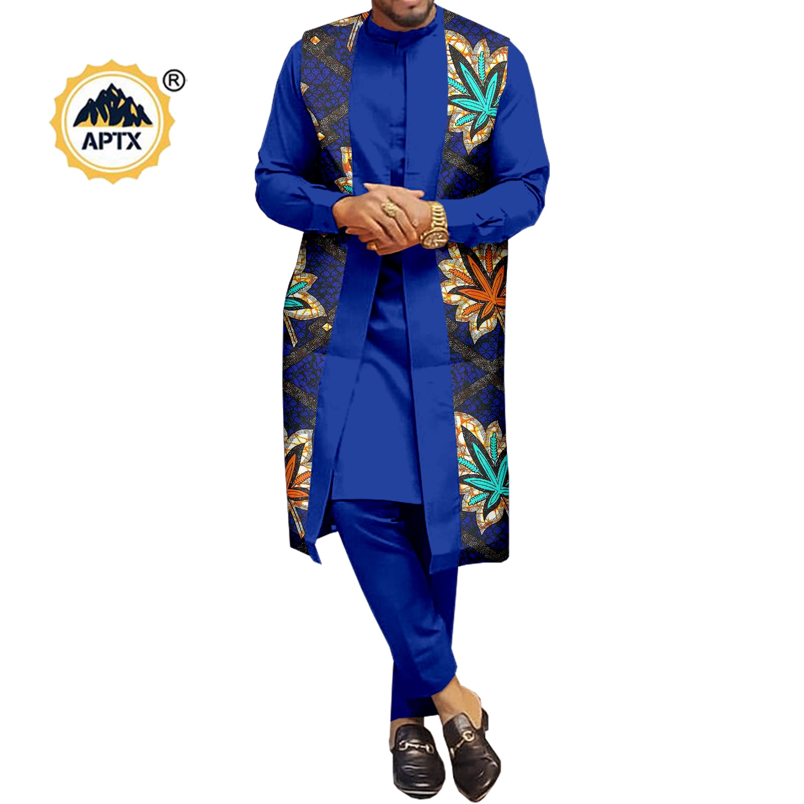 African Couple Clothes Women Print  V-neck Top and Lace Skirts Match Men Outfits Dashiki Long Vest Shirt and Pants Sets Y22C041