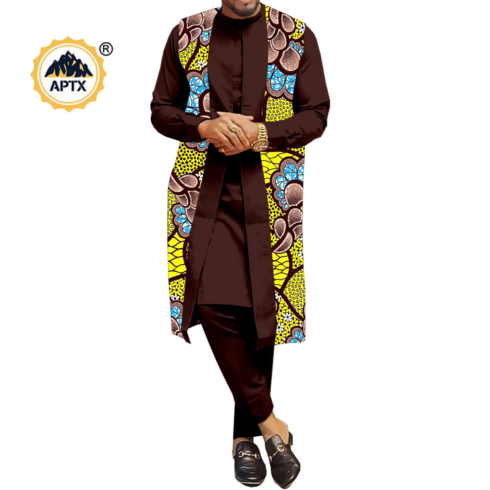 African Couple Clothes Women Print  V-neck Top and Lace Skirts Match Men Outfits Dashiki Long Vest Shirt and Pants Sets Y22C041