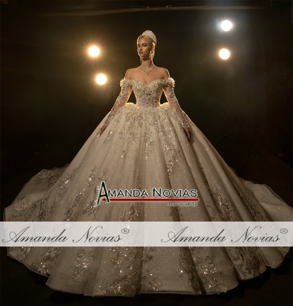 NS4308 Off The Shoulder Sleeves Wedding Dress 2022