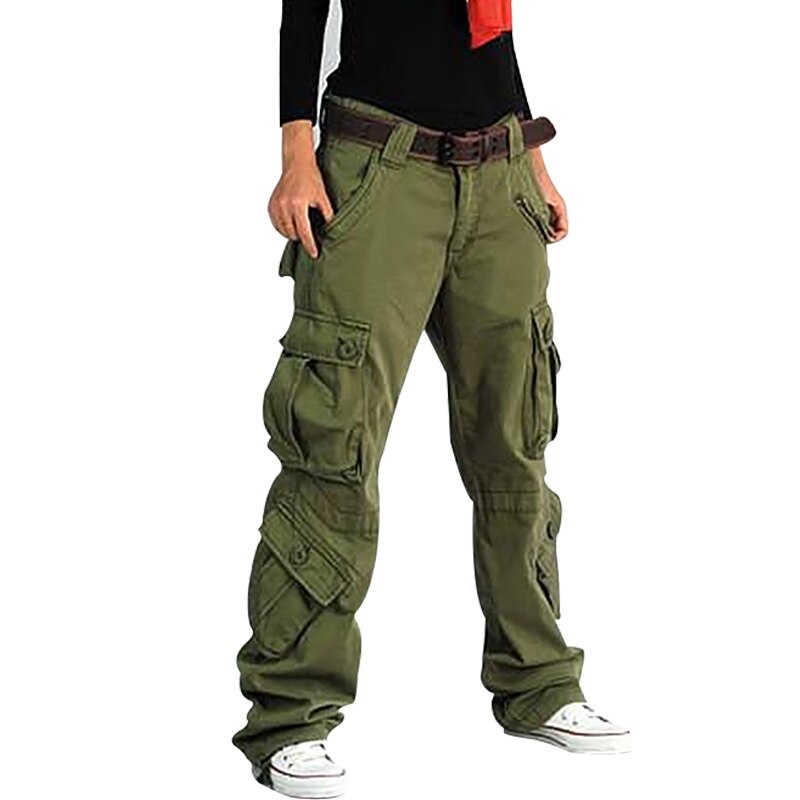 Winter Army Cargo Pants Women Large Size 40 Loose Dance Trousers ladies Hip Hop Baggy Cargo Pants For Female
