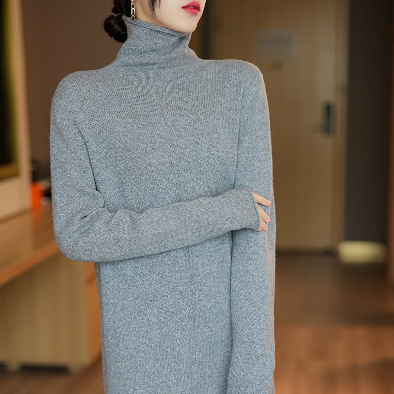 2022 new high-fashion high-neck cashmere dress dress skirt