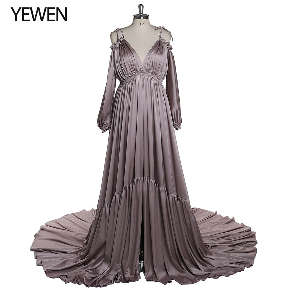 Sexy Shoulderless Evening Dress Long Pregnant Women Fancy Pregnancy Elegence Maxi Gown Photo Shoot Props YEWEN DY21721