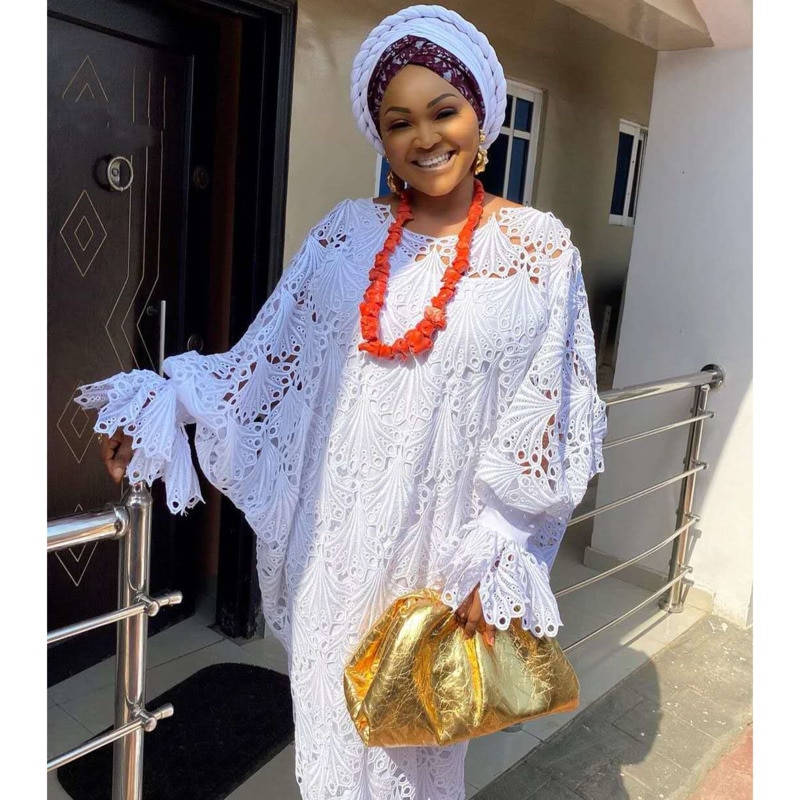 SHZQ Dashiki Lace African Dresses for Women Super Size Traditional Boubou Robe Africaine Femme Long Africa Dress African Clothes