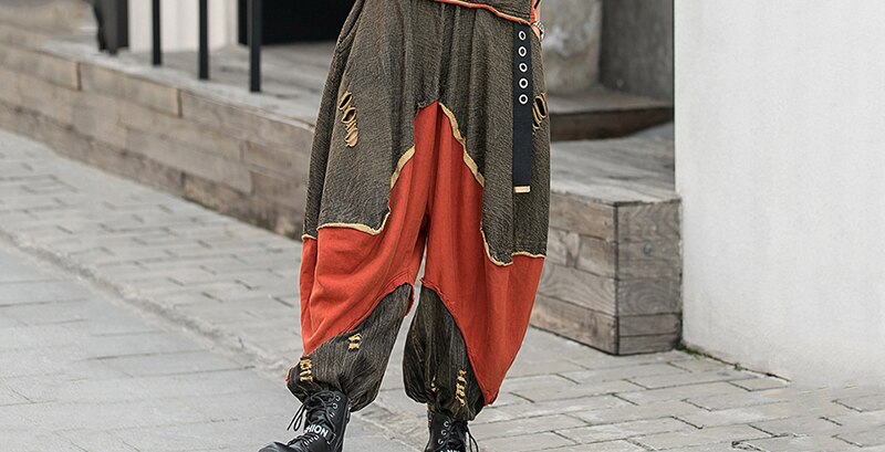 Women's Set Fashion Contrasting Color Stitching Hooded Suit 2022 Summer New Oversized Loose Personality Wide-leg Pants Two Sets