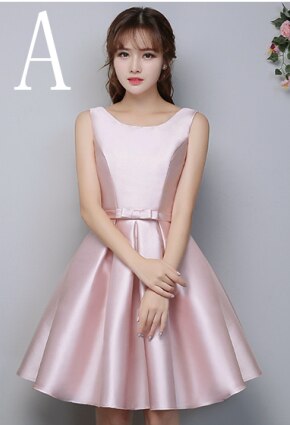 elegant girls robe mariage satin girls 2020 prom knees length pageant ball gown bridal party dresses pale pink for teens